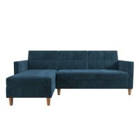 Seccional Collins Izquierdo Azul Cobalto Alto Hogar