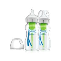 Biberón De Vidrio Para Bebe Dr Browns Pack De 2 Boca Ancha 9 Oz / 270 Ml