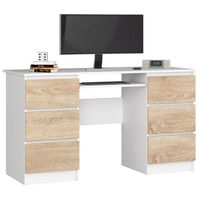 Escritorio de Melamina Gerencial Blanco-Malva 135cm
