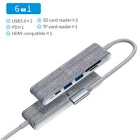 Adaptador USB C a HDMI 4K + 2 xUSB3.0 + MicroSD + PD Carga + TF