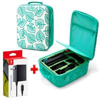 Pack Maleta Nintendo Switch y Oled Animal Verde Grande y Cargador Original
