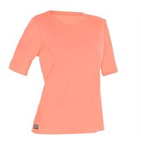 CAMISETA PROTECCIÓN SOLAR SURF MUJER OLAIAN CORAL FLUORESCENTE