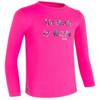 CAMISETA PROTECCIÓN SOLAR SURF NIÑOS OLAIAN ESTAMPADO MANGA LARGA PURPURA AZULADO
