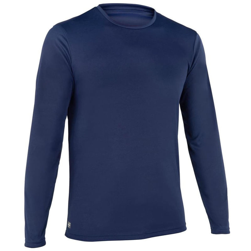 CAMISETA PROTECCIÓN SOLAR SURF HOMBRE MANGA LARGA OLAIAN AZUL NOCHE
