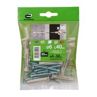 Tornillo + Tarugo 6x40mm x 30 unidades