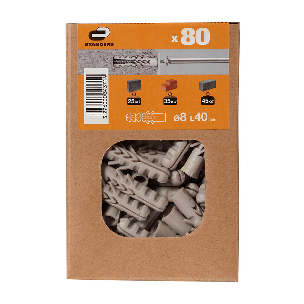 Tarugo 8x40mm x 80 unidades