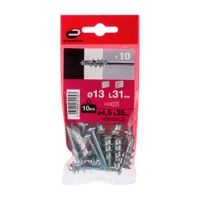 Tornillo + Tarugo 13x31mm x 10 unidades
