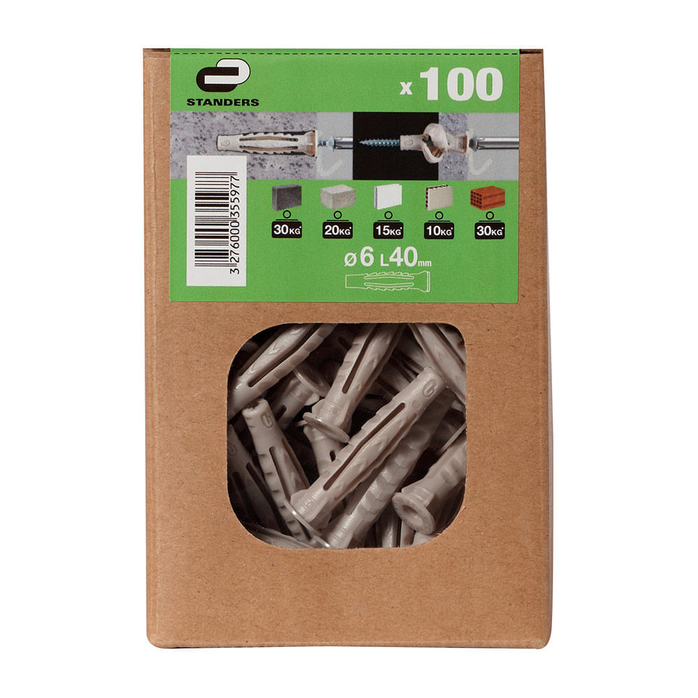 Tarugo 6x40mm x 100 unidades
