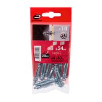 Tornillo + Tarugo 8x34mm x 10 unidades