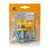 Tornillo + Tarugo 8x40mm x 20 unidades