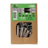 Tornillo + Tarugo 6x40mm x 100 unidades en caja