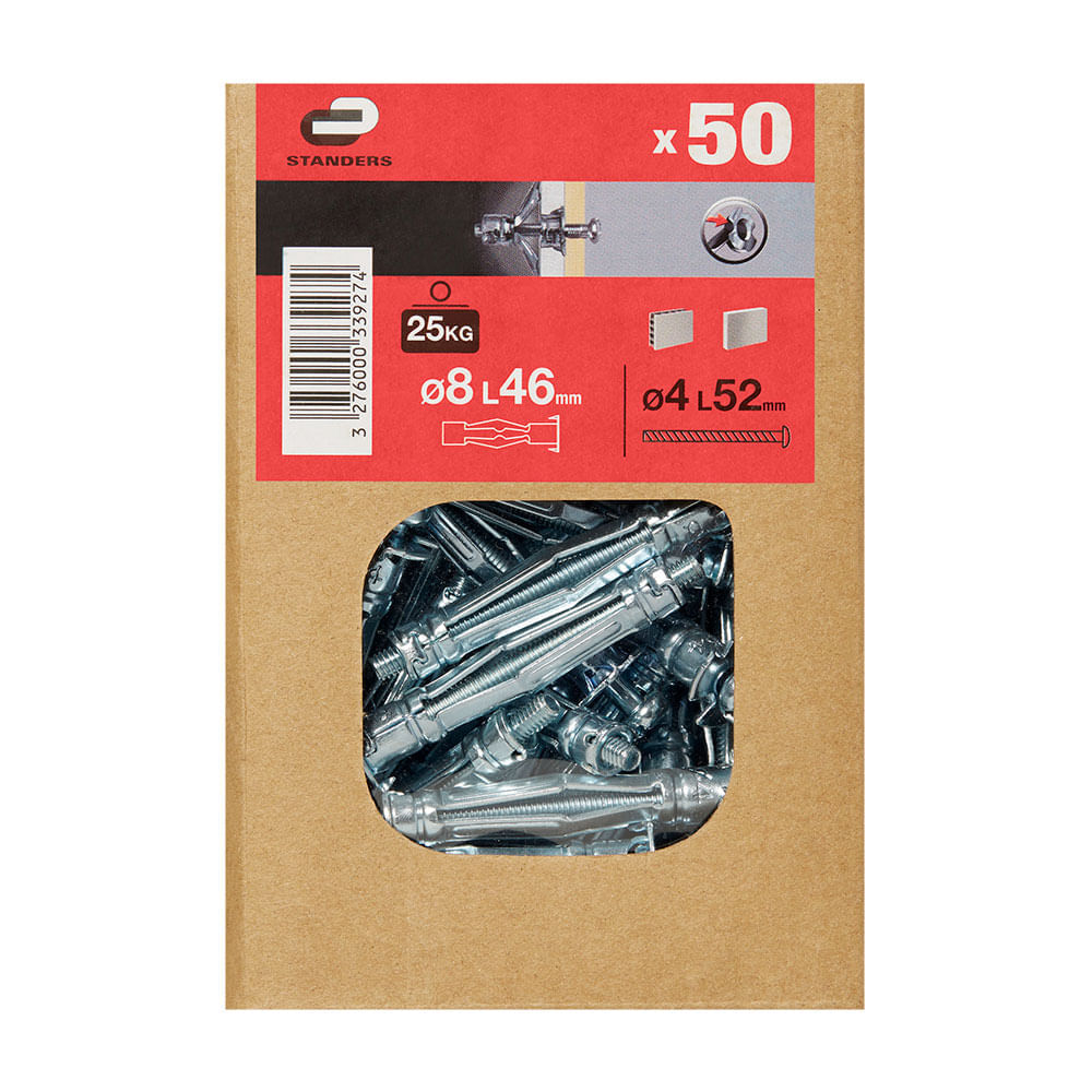 Tornillo + Tarugo 8x46mm x 50 unidades