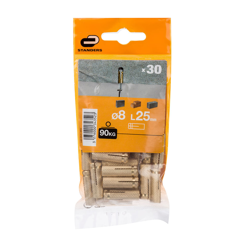 Tarugo 8x25mm x 30 unidades