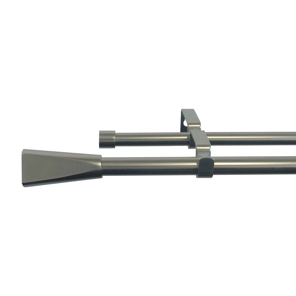 Pack cortinero doble extensible pommel plateado 160-300cm Inspire
