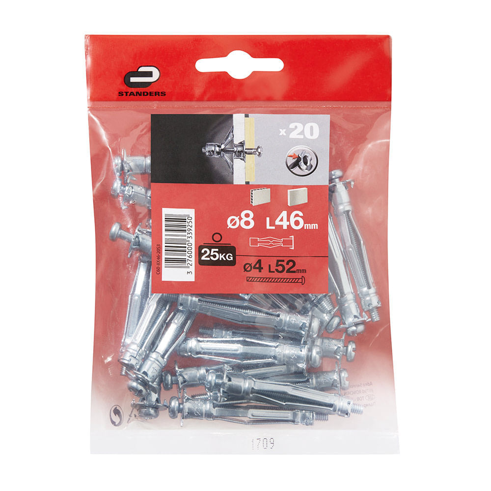 Tornillo + Tarugo 8x46mm x 20 unidades