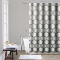 Cortina de Baño con Aros Naranja 180x180cm Poly Moon