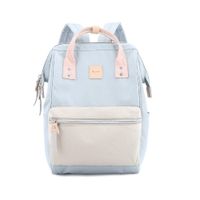 Mochila escolar o de viaje porta Laptop H1881-2 Celeste y Gris