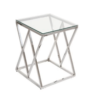 Mesa Lateral Vania Acero Inoxidable Alto Hogar