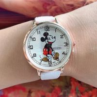 RELOJ MUJER DE CUERO MICKEY MOUSE DISNEY MODA MUJER NIÑA - BLANCO