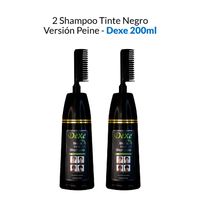 2 Shampoo Tinte Negro Versión Peine - Dexe 200ml