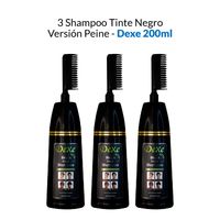 3 Shampoo Tinte Negro Versión Peine - Dexe 200ml