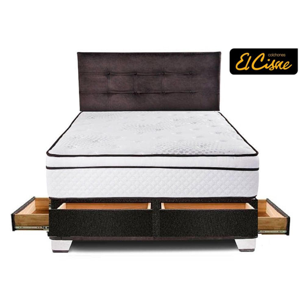 Dormitorio Dynamic Pocket 4 Cajones 2 Plazas (Cabecera + Colchón + Base)