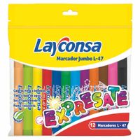 Marcador LAYCONSA Jumbo L-47 Estuche 12 Colores
