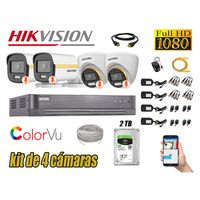 CÁMARAS SEGURIDAD KIT 4 FULL HD HIKVISION | COLORVU VISION COLOR 2TB