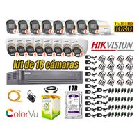 CÁMARAS SEGURIDAD KIT 16 FULL HD HIKVISION | COLORVU VISION COLOR 1TB