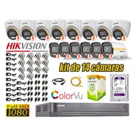 CÁMARAS SEGURIDAD KIT 14 FULL HD HIKVISION | COLORVU VISION COLOR 2TB