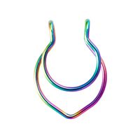 Piercing septum doble falso para nariz multicolor