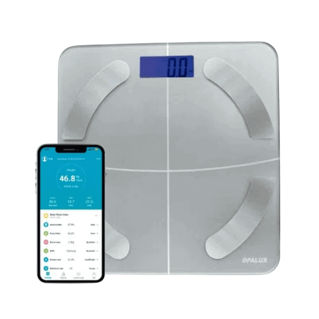 Balanza Inteligente Con Bluetooth Opalux - App Alfit Plateado