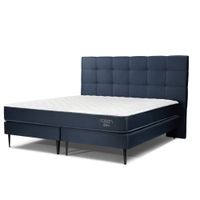 Dormitorio Upline Rosen Queen + Respaldo Issey Azul