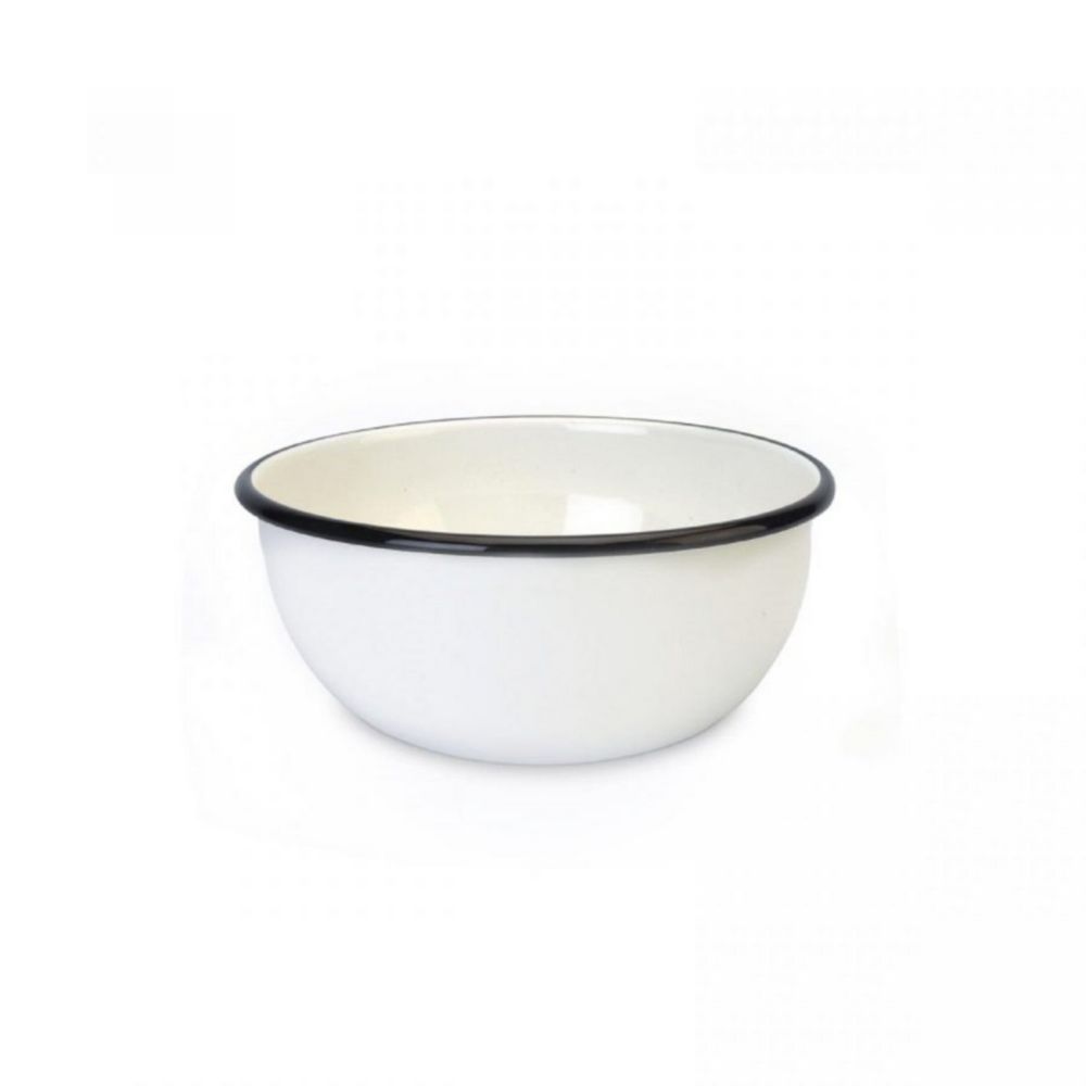 Tazón Acero Vitrificado Blanco N°18