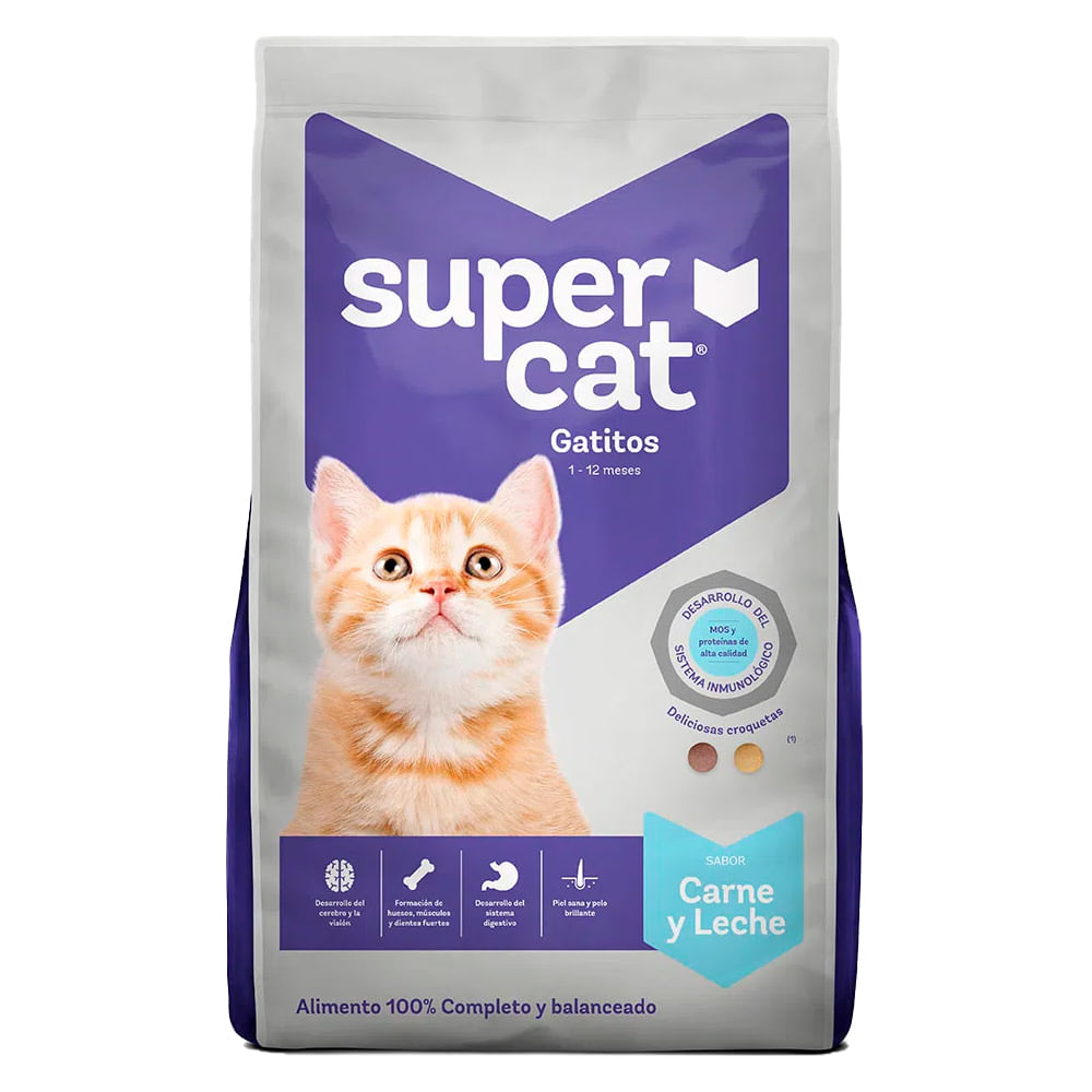 Comida para Gatitos Supercat Carne y Leche 9kg