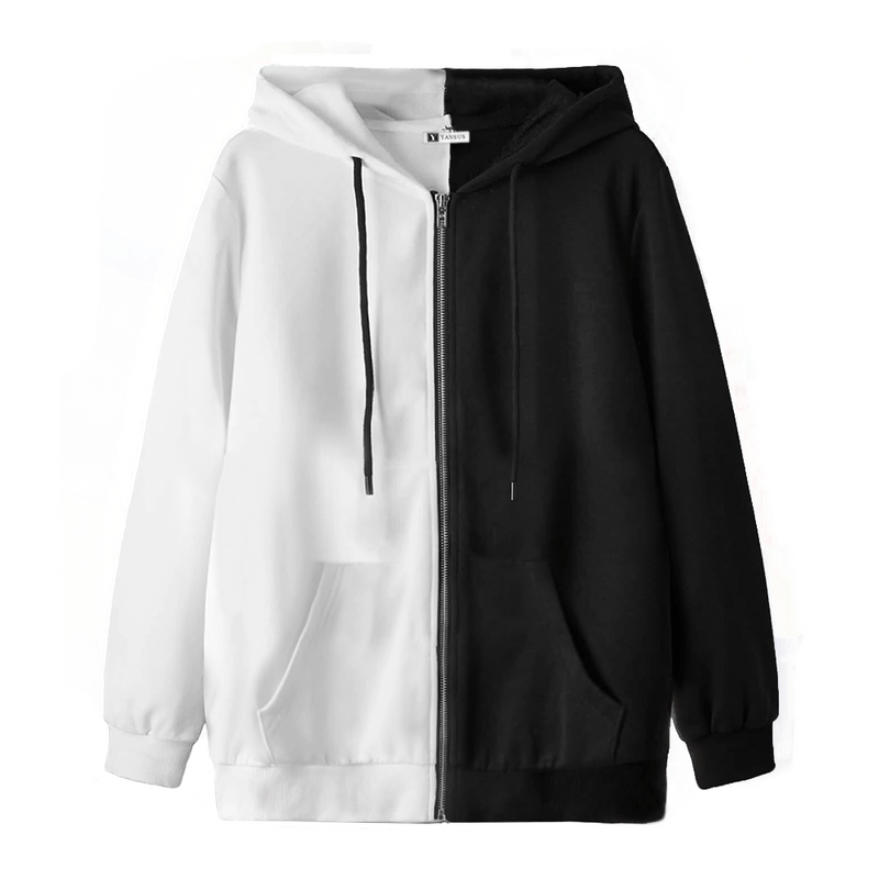 Polera Hombre Yansus Bicolor Blanco Negro