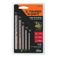 Juego de 5 brocas para metal HSS Truper