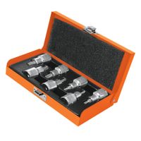 Juego de 7"" dados de puntas torx encastre 1/2"" , estuche metalico