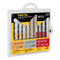 Juego de 9 brocas para metal, concreto y madera, pretul