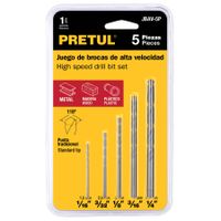 juego de 5 brocas para metal HSS Pretul