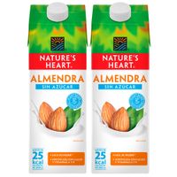 Pack Bebida de Almendra NATURE'S HEART Sin Azúcar Caja 946ml Paquete 2un