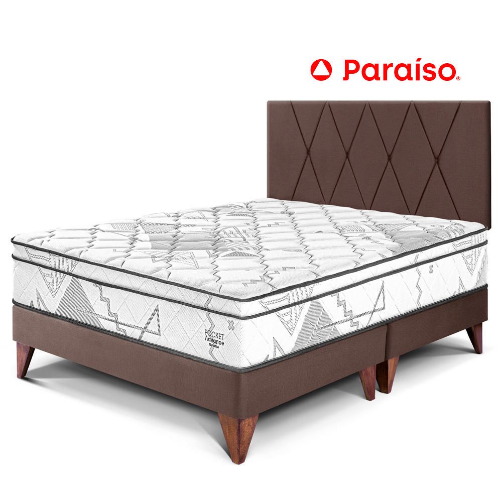 Dormitorio Europeo Pocket Advance Queen Cabecera Loft Chocolate