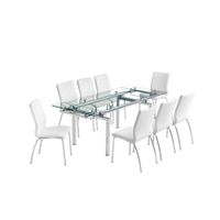 Juego de Comedor Expandible 8 Sillas Blancas
