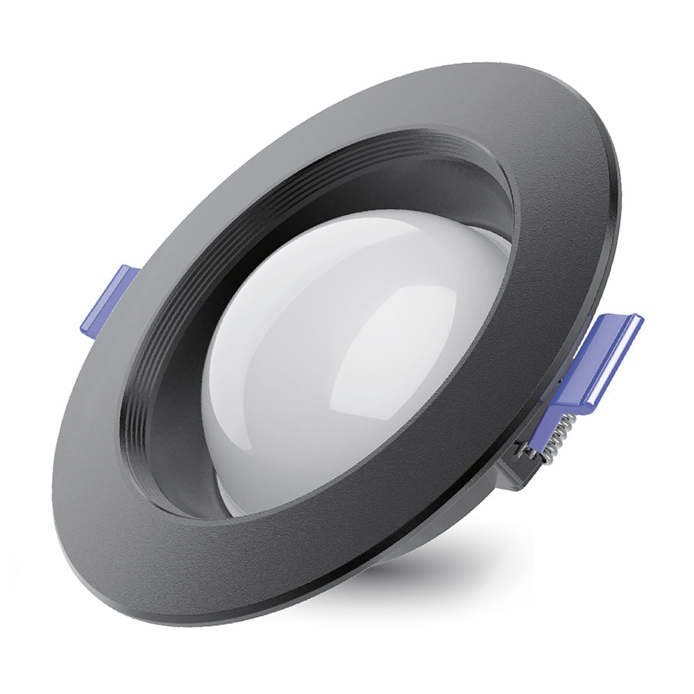 Spot Led Saturno Negro para Caja Octagonal 6w Luz Fría