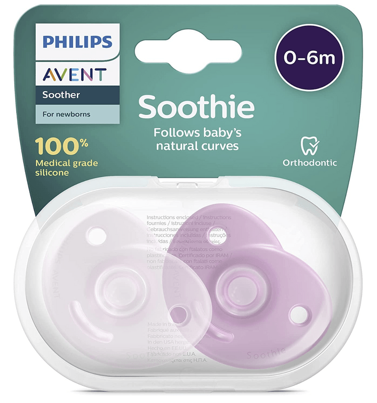 CHUPONES AVENT DE SILICONA DE 0 A 6 MESES PACK 2 UNI - NIÑA