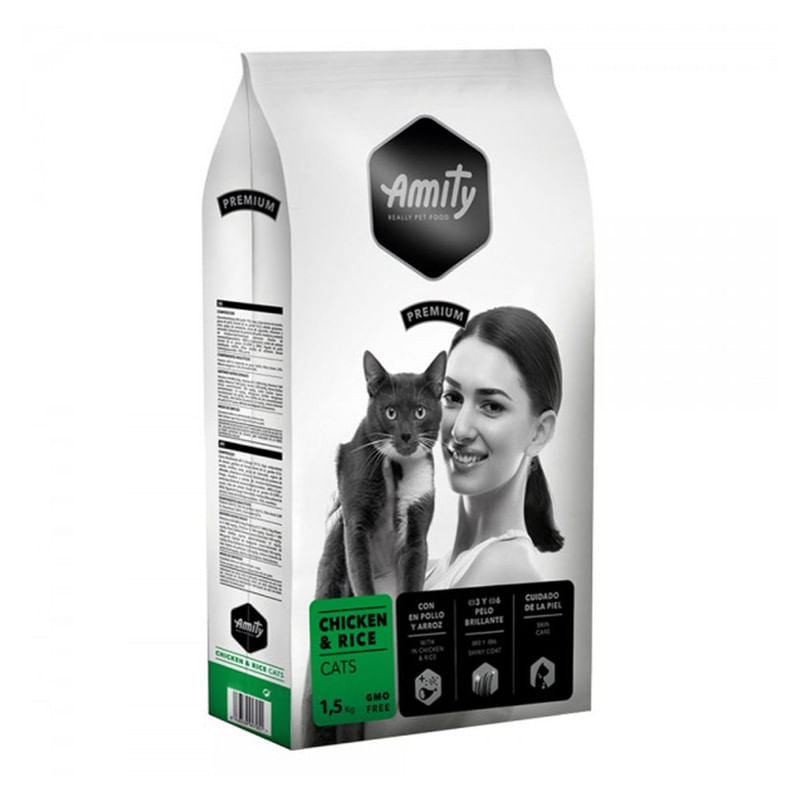 Amity Premium Pollo y Arroz para Gatos 1.5Kg