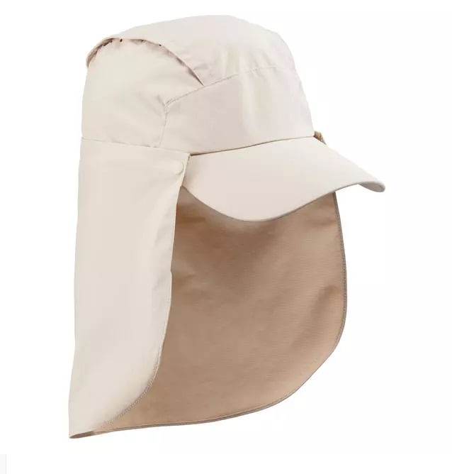 GORRA SENDERISMO Y TREKKING FORCLAZ 900 PROTECCIÓN SOLAR BEIGE