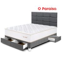 Dormitorio Royal Elizabet con Cajones 2 Plazas Cabecera Block Gris