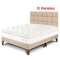 Dormitorio Europeo Royal Cloud King con Cabecera Blocks Champagne