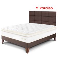 Dormitorio Europeo Royal Cloud 2 Plazas con Cabecera Blocks Chocolate